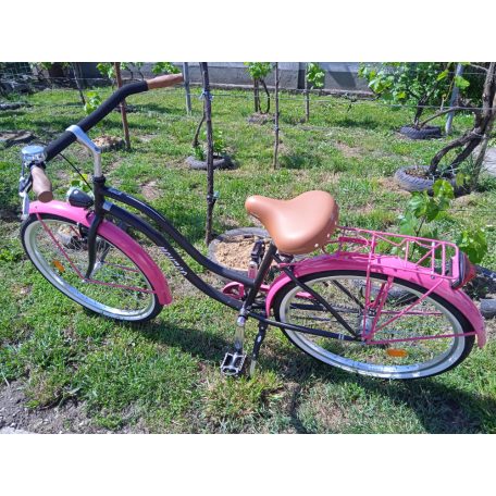 Neuzer Cruiser pink-fekete 26" kontrafékes kerékpár 