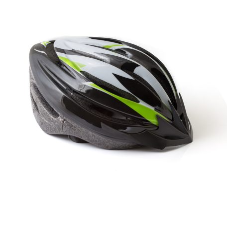 Kerékpáros sisak  fekete-zöld "M" 55-58 cm