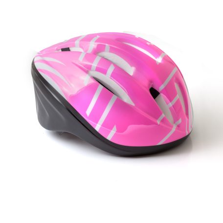 Kerékpáros sisak "M" pink-fehér 55-58 cm
